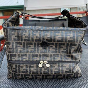 Vintage Fendi Canvas and Leather FF Crossbody Bag